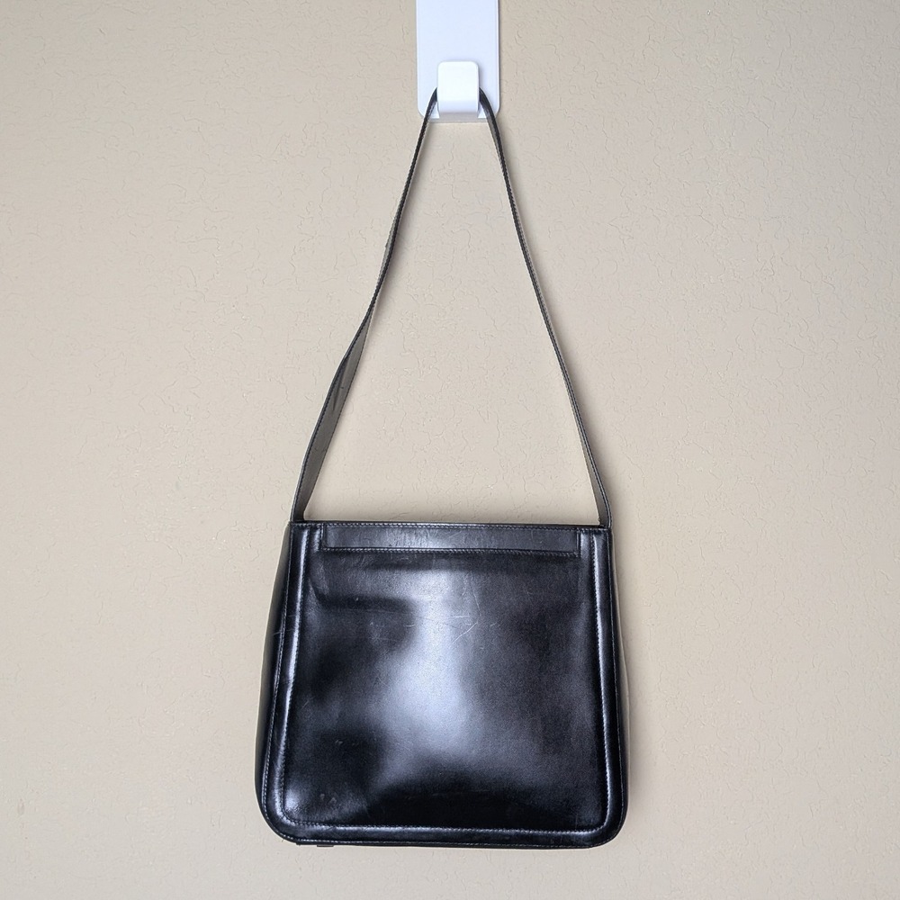 Adrienne Vittadini Black Leather Shoulder Bag